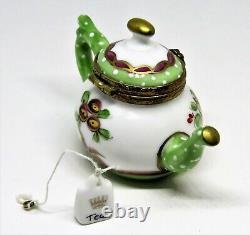 Limoges France Box -limoges Imports- Floral Teapot & Tea Bag Flowers Tea Pot