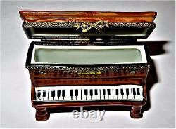Limoges France Box -upright Piano & Candelabra & Sheet Music- Musical Instrument