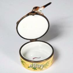 Limoges France Chamart Handpainted Woodcock Long Beaked Bird Trinket Box