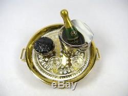 Limoges France Champagne & Caviar Tray For Two Porcelain Trinket Box by Sinclair