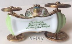 Limoges France Cinderella Carriage With Glass Slipper Trinket Box Euc