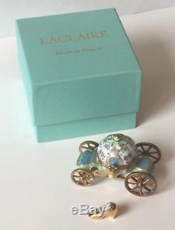 Limoges France Cinderella Carriage With Glass Slipper Trinket Box Euc