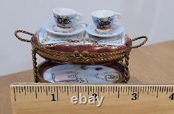 Limoges France Dubarry Tea Cart Peint A La Main Trinket Box