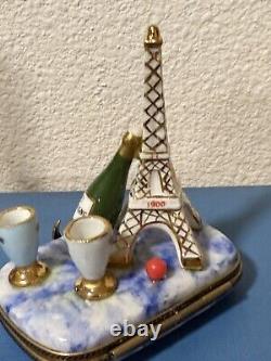 Limoges France Eiffel Tower LTD Ed. Trinket Box 2000 Commemorative paint mein