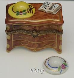 Limoges France Eximious Porcelain Chest Of Drawers With Hat Pill Box Larger
