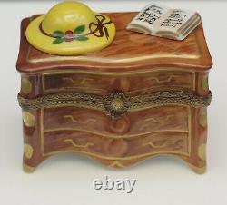 Limoges France Eximious Porcelain Chest Of Drawers With Hat Pill Box Larger