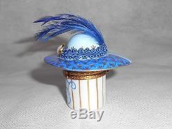 Limoges France Fiona Saunders Hat #8 Hand Painted Hinged Trinket Box