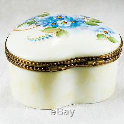 Limoges France Forget Me Not Bluebell Flower Hand Pained Signed Trinket Box