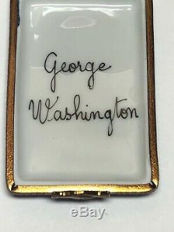 Limoges France George Washington Peint Main Trinket Box