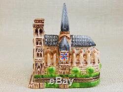 Limoges France Hinged Trinket Box Rochard Notre Dame Cathedral Church, Paris
