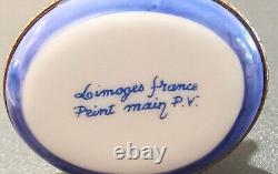 Limoges France Hinged Trinket Limoges Peint Main P. V. Flamingo