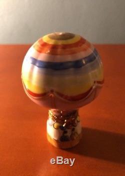 Limoges France Hot Air Balloon Trinket Box by Rochard Hand Painted