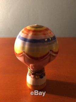 Limoges France Hot Air Balloon Trinket Box by Rochard Hand Painted