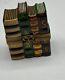 Limoges France Leather Bound Book Stack Peint Main Hand Painted Trinket Box