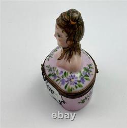 Limoges France Lady Coiffure Hand Painted Porcelain Trinket Box 82 /500
