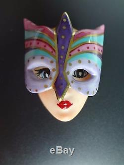 Limoges France Lady Face Trinket Box Rochard Hand Painted Masquerade Egg Mask