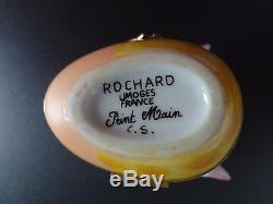 Limoges France Lady Face Trinket Box Rochard Hand Painted Masquerade Egg Mask