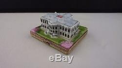 Limoges France MARQUISE DE POMPADOUR Trinket Box THE WHITE HOUSE Peint Main