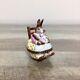 Limoges France Pv Marque Deposee Peint Main Rabbit Bunny Rocking Chair Vintage