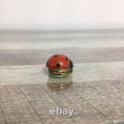 Limoges France PV Marque Deposee Peint Main Small Ladybug Trinket Box