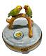 Limoges France Parrots On A Branch Trinket Box Astoria Peint Main