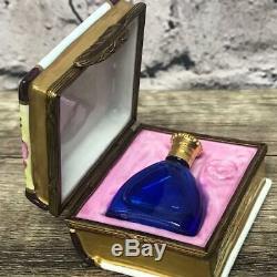 Limoges France Peinl Main Rochard Perfumes Book/Bottle Mini Trinket Box Painted