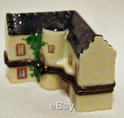 Limoges France Peint French Country House Building Porcelain Trinket Box