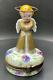 Limoges France Peint Main Angel With Halo Wings Trinket Box Gold Wings Flowers