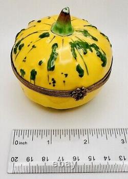 Limoges France Peint Main Carnival Squash Autumn Gourd Porcelain Trinket Box