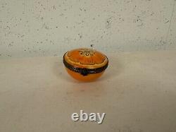 Limoges France Peint Main Chamart Exclusive Trinket Box Orange Fruit