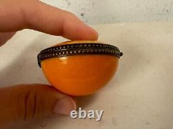 Limoges France Peint Main Chamart Exclusive Trinket Box Orange Fruit