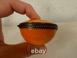 Limoges France Peint Main Chamart Exclusive Trinket Box Orange Fruit