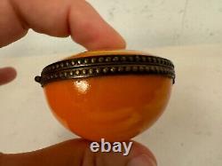 Limoges France Peint Main Chamart Exclusive Trinket Box Orange Fruit