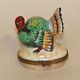 Limoges France Peint Main Chanille Trinket Box Thanksgiving Turkey In Box