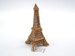 Limoges France Peint Main Eiffel Tower Trinket Box