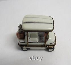 Limoges France Peint Main Golf Cart Trinket Box EUC