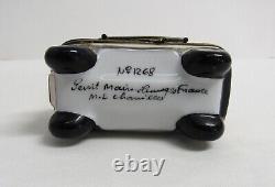 Limoges France Peint Main Golf Cart Trinket Box EUC