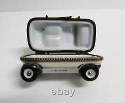 Limoges France Peint Main Golf Cart Trinket Box EUC