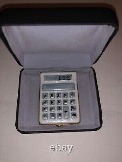 Limoges, France, Peint Main, Hand Calculator Trinket Box, 1 7/8 x 2 1/2