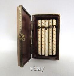 Limoges France Peint Main, Hand Painted Cigar Trinket Boxes Lot of 2 EUC