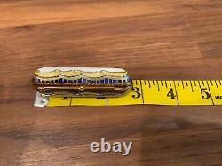 Limoges France Peint Main Hand Painted Trinket Box Needle Case 2.5 Long