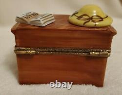 Limoges France Peint Main Hat Book Dresser Porcelain Trinket Box