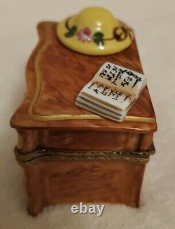 Limoges France Peint Main Hat Book Dresser Porcelain Trinket Box