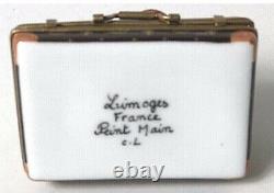 Limoges France Peint Main Inspired Designer Briefcase & Accessories Trinket Box