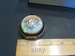 Limoges France Peint Main Limited-Edition Children Playing Trinket Box WithMirror
