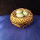 Limoges France Peint Main Marque Deposee Bird Nest Speckled Eggs Trinket Box