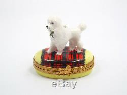 Limoges France Peint Main Poodle Dog Trinket Box, Limited Edition #119/750