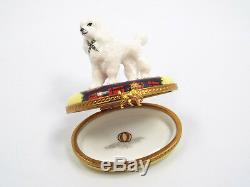 Limoges France Peint Main Poodle Dog Trinket Box, Limited Edition #119/750