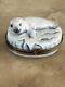 Limoges France Peint Main Porcelain Trinket Box Baby Seal On Ice
