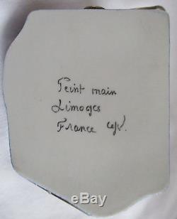 Limoges France Peint Main Porcelain Trinket Box Iron And Shirt New